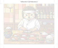 Thumbnail for Paint by numbers canvas - Hedgehog Sushi Chef