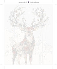 Thumbnail for Paint by numbers canvas - Floral Antlered Deer