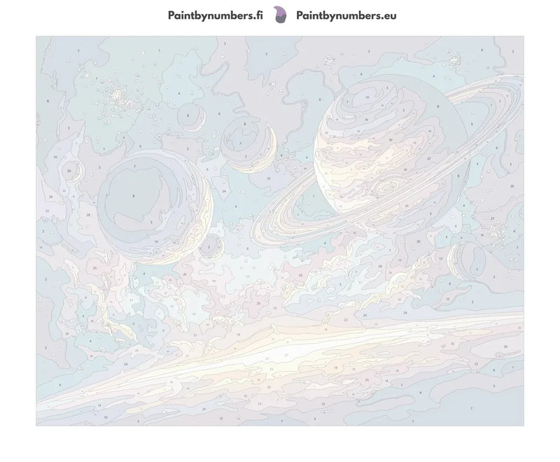 Paint by numbers canvas - Planets and Stars Sky
