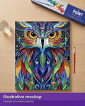 Thumbnail for Valmiin numeromaalauksen havainnekuva - Boho Owl Portrait 40x50cm