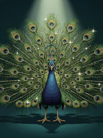 Timanttimaalaus Peacock Display