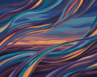 Thumbnail for Abstraktit väriaallot numeromaalaus, sininen ja oranssi