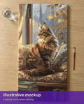 Thumbnail for Valmiin numeromaalauksen havainnekuva - Tabby Cat by Window 40x80cm