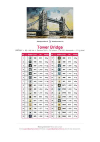 Thumbnail for Tower Bridge timanttimaalauksen värikartta – 32 DMC-väriä