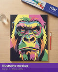 Thumbnail for Valmiin numeromaalauksen havainnekuva - Colorful Gorilla Portrait 40x50cm