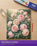 Thumbnail for Valmiin numeromaalauksen havainnekuva - Pink Rose Garden 40x50cm