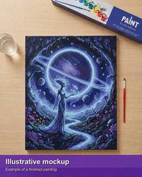 Thumbnail for Valmiin numeromaalauksen havainnekuva - Alien with Ringed Planet 40x50cm