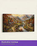 Thumbnail for Valmiin numeromaalauksen havainnekuva - Autumn Valley Village 160x80cm