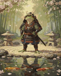 Thumbnail for Samuraikonna numeromaalaus - sammakko samurai kirsikankukkien keskellä.