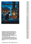 Thumbnail for Paint by numbers color chart - Cat City Window View - väriluettelo ja ohjeet