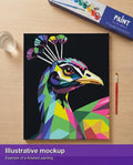 Thumbnail for Valmiin numeromaalauksen havainnekuva - Geometric Peacock Portrait 40x50cm