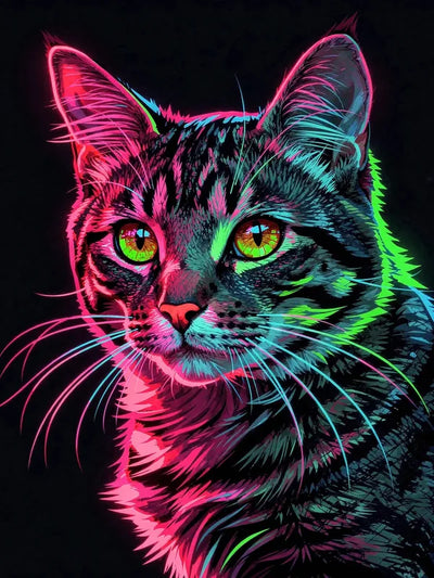 Timanttimaalaus Neon Cat Portrait