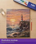 Thumbnail for Valmiin numeromaalauksen havainnekuva - Lighthouse and Seagulls 40x50cm