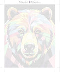 Thumbnail for Paint by numbers canvas - Geometric Bear Portrait