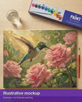 Thumbnail for Valmiin numeromaalauksen havainnekuva - Hummingbird and Roses 50x40cm