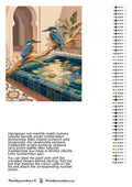 Thumbnail for Paint by numbers color chart - Two Kingfishers by Fountain - väriluettelo ja ohjeet