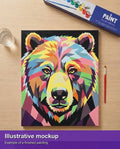 Thumbnail for Valmiin numeromaalauksen havainnekuva - Geometric Bear Portrait 40x50cm