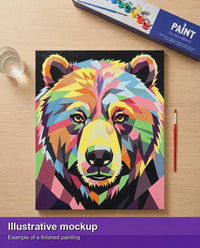 Thumbnail for Valmiin numeromaalauksen havainnekuva - Geometric Bear Portrait 40x50cm