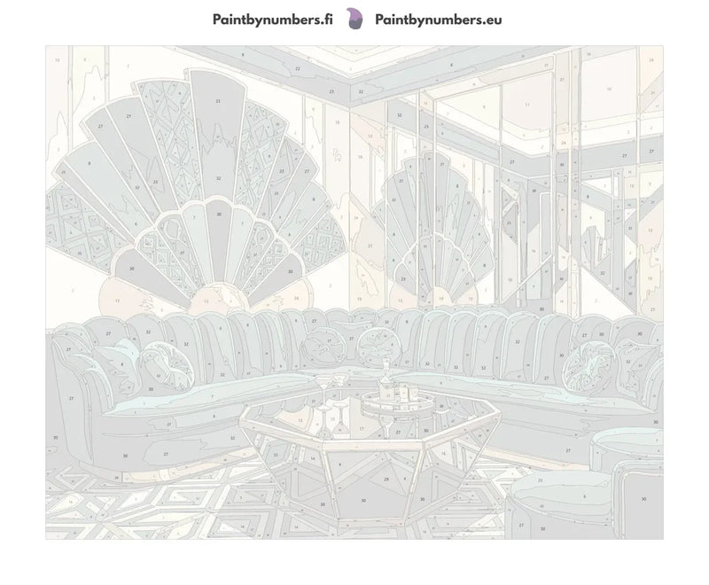 Numeroitu kangas - Art Deco Lounge Interior 50x40cm