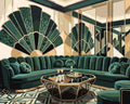 Thumbnail for Art deco -lounge, smaragdinvihreä sohva ja peilit numeromaalaus.