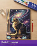 Thumbnail for Valmiin numeromaalauksen havainnekuva - Galactic Feline Dreams 40x50cm