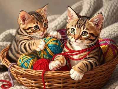 Timanttimaalaus Playful Kittens