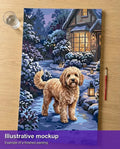 Thumbnail for Valmiin numeromaalauksen havainnekuva - Doodle Dog in Snow 40x70cm