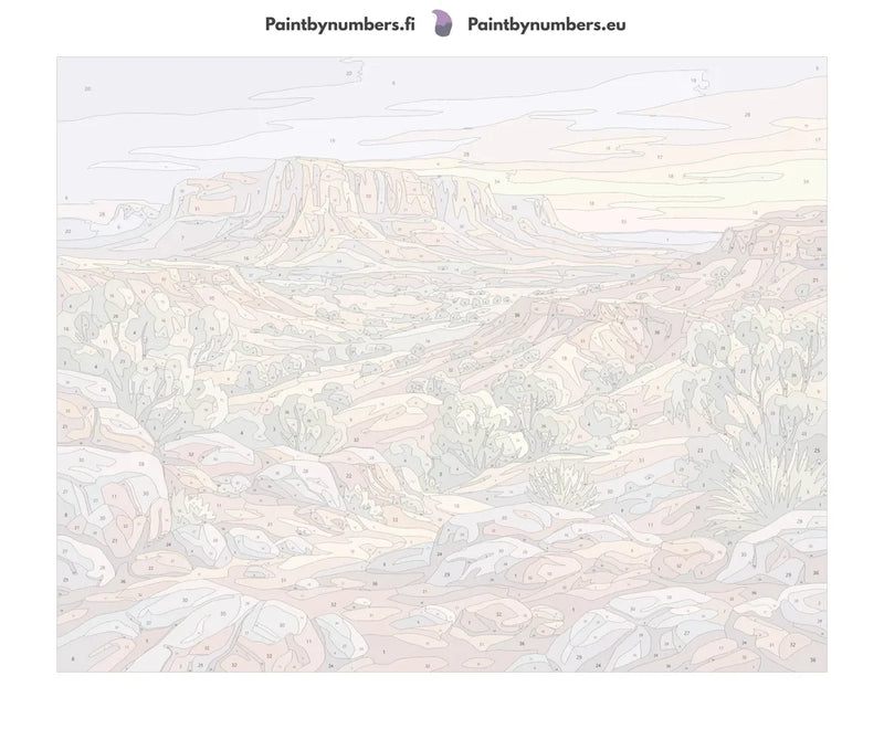 Numeroitu kangas - Desert Canyon View 50x40cm