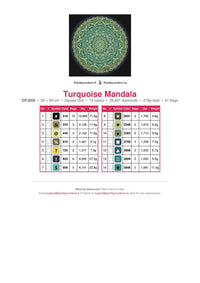 Thumbnail for Turquoise Mandala timanttimaalauksen värikartta – 14 DMC-väriä