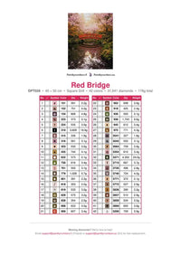 Thumbnail for Japanese Garden Bridge timanttimaalauksen värikartta – 42 DMC-väriä