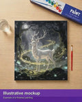Thumbnail for Valmiin numeromaalauksen havainnekuva - White Deer in Forest 50x50cm