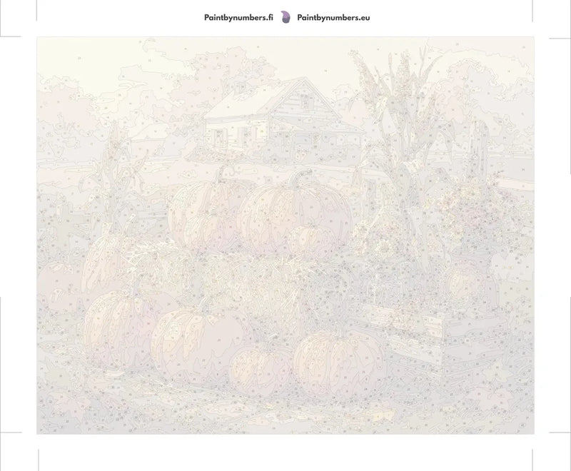 Paint by numbers canvas - Pumpkins on Hay