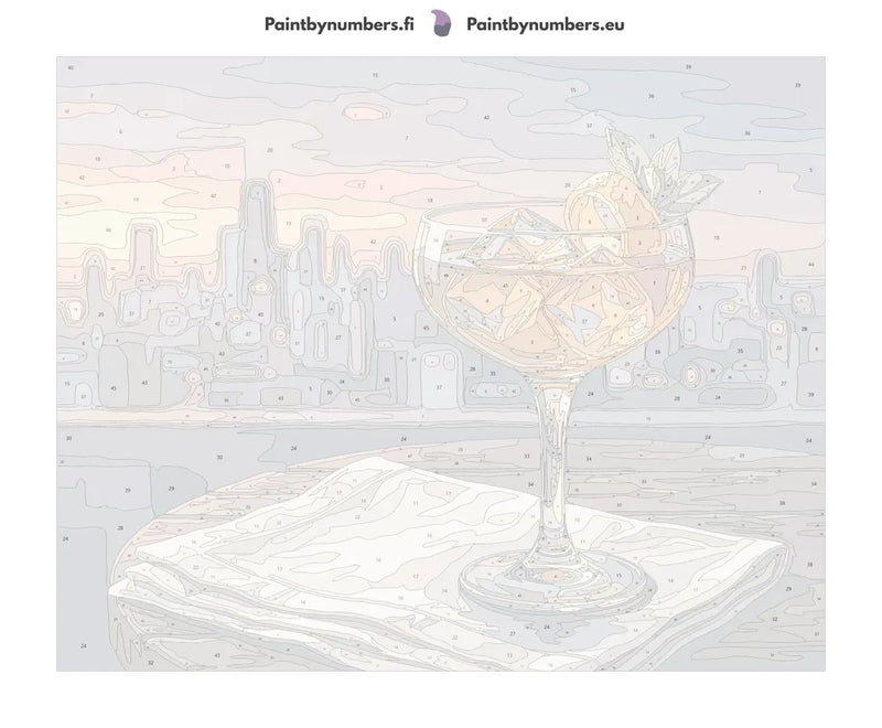 Numeroitu kangas - Cocktail Glass at Sunset 50x40cm