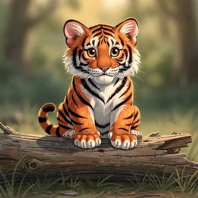 Timanttimaalaus Playful Tiger Cub
