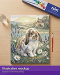Thumbnail for Valmiin numeromaalauksen havainnekuva - Lavender Bunny Retreat 40x50cm