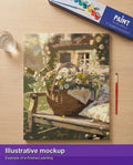Thumbnail for Valmiin numeromaalauksen havainnekuva - Bench with Flowers 40x50cm