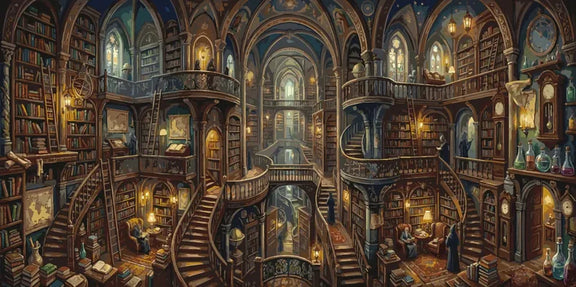 Numeromaalaus Multi-level Library Interior