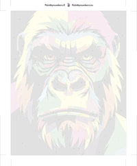 Thumbnail for Paint by numbers canvas - Colorful Gorilla Portrait