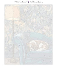 Thumbnail for Paint by numbers canvas - Dog Sleeping on Sofa