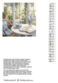 Thumbnail for Paint by numbers color chart - Tea and Cake Still - väriluettelo ja ohjeet