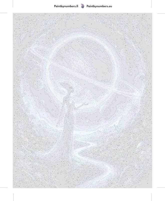 Alien ja rengasplaneetta avaruus numeromaalaus pakkaus