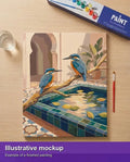 Thumbnail for Valmiin numeromaalauksen havainnekuva - Two Kingfishers by Fountain 40x50cm