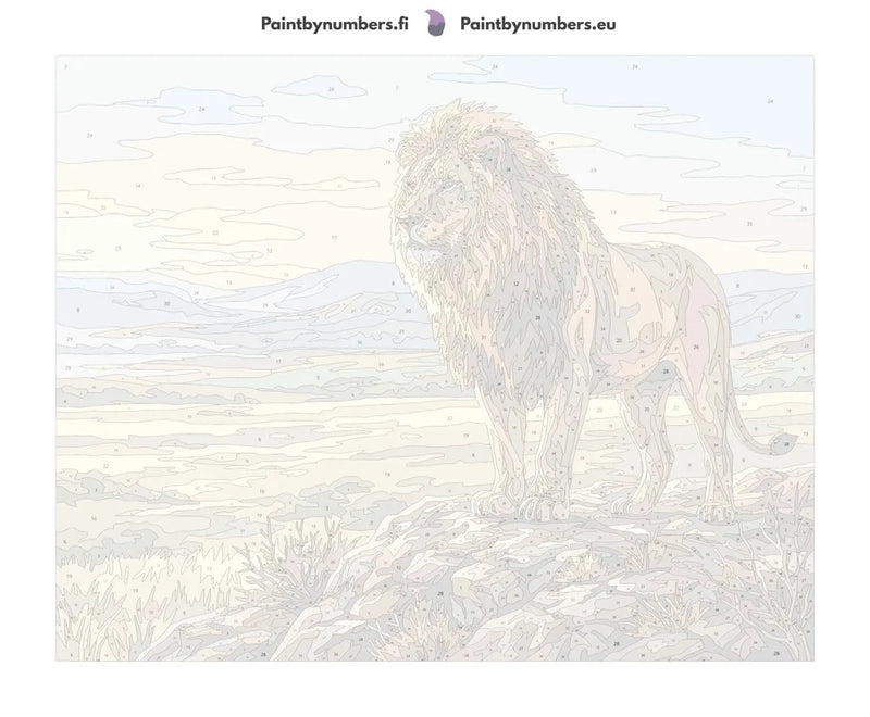Paint by numbers canvas - Lion on Rocky Hill