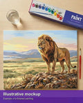 Thumbnail for Valmiin numeromaalauksen havainnekuva - Lion on Rocky Hill 50x40cm
