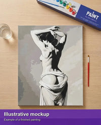 Thumbnail for Valmiin numeromaalauksen havainnekuva - Woman Back Nude Draped 40x50cm
