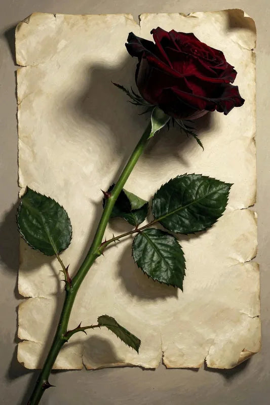 Timanttimaalaus Red Rose on Paper