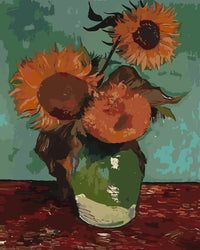 Thumbnail for Sunflowers on Turquoise numeromaalaus - Vincent van Gogh