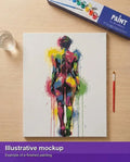 Thumbnail for Valmiin numeromaalauksen havainnekuva - Colorful Woman from Behind 40x50cm