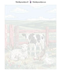 Thumbnail for Numeroitu kangas - Farm Animals in Field 40x50cm