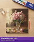 Thumbnail for Valmiin numeromaalauksen havainnekuva - Peonies in Crystal Vase 50x50cm